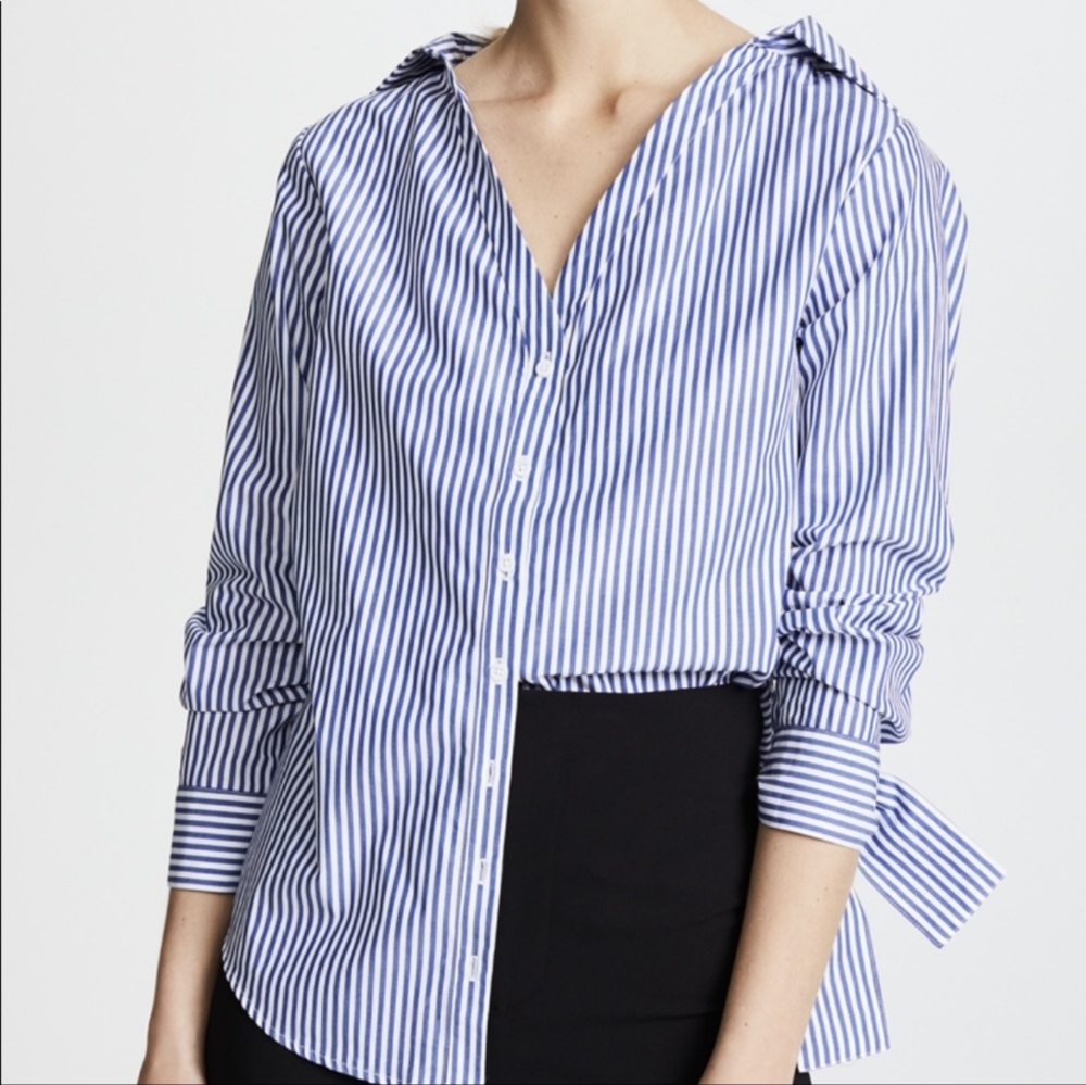 Club Monaco Weylyn striped button down shirt (x-sm)